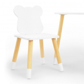 Комплект детской мебели стол и два стула Мишутка (Белый/Белый/Береза) в Заречном - zarechnyy.ok-mebel.com | фото