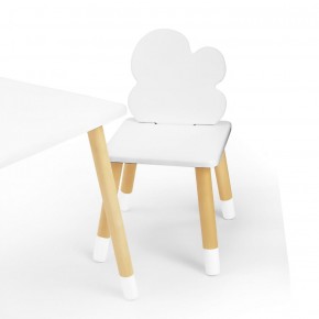 Комплект детской мебели стол и два стула Облачко (Белый/Белый/Береза) в Заречном - zarechnyy.ok-mebel.com | фото