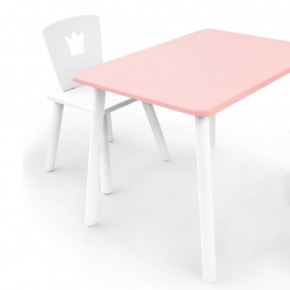 Комплект детской мебели стол и стул Корона (Розовый/Белый/Белый) в Заречном - zarechnyy.ok-mebel.com | фото