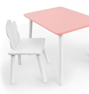 Комплект детской мебели стол и стул Облачко (Розывый/Белый/Белый) в Заречном - zarechnyy.ok-mebel.com | фото