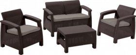 Комплект мебели Корфу сет (Corfu set) коричневый - серо-бежевый * в Заречном - zarechnyy.ok-mebel.com | фото