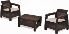 Комплект мебели Корфу Уикенд (Corfu Weekend) коричневый - серо-бежевый * в Заречном - zarechnyy.ok-mebel.com | фото