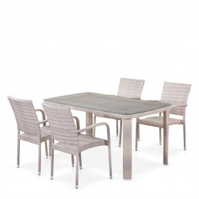Комплект плетеной мебели T256C/Y376C-W85 Latte (4+1) + подушки на стульях в Заречном - zarechnyy.ok-mebel.com | фото
