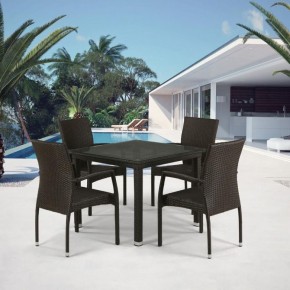 Комплект плетеной мебели T257A/YC379A-W53 Brown (4+1) + подушки на стульях в Заречном - zarechnyy.ok-mebel.com | фото 1