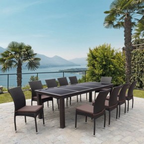 Комплект плетеной мебели T438/Y380A-W53 Brown (10+1) в Заречном - zarechnyy.ok-mebel.com | фото