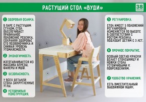 Комплект растущий стол и стул с чехлом 38 попугаев «Вуди» (Белый, Белый, Клетка) в Заречном - zarechnyy.ok-mebel.com | фото