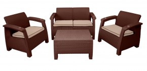 Комплект уличной мебели Yalta Premium Terrace Set (Ялта) шоколадый (+подушки под спину) в Заречном - zarechnyy.ok-mebel.com | фото