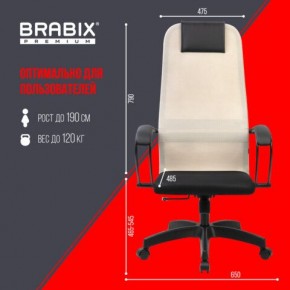 Кресло BRABIX PREMIUM "Ultimate EX-800" пластик, плотная двойная сетка Х2, черное/бежевое, 532916 в Заречном - zarechnyy.ok-mebel.com | фото 6