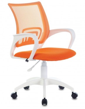 Кресло BRABIX "Fly MG-396W", пластик белый, сетка, оранжевое, 532401, MG-396W_532401 в Заречном - zarechnyy.ok-mebel.com | фото