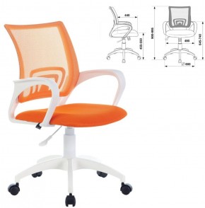 Кресло BRABIX "Fly MG-396W", пластик белый, сетка, оранжевое, 532401, MG-396W_532401 в Заречном - zarechnyy.ok-mebel.com | фото 2