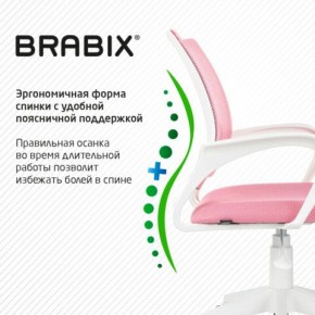 Кресло BRABIX "Fly MG-396W", с подлокотниками, пластик белый, сетка, розовое, 533008 в Заречном - zarechnyy.ok-mebel.com | фото 6