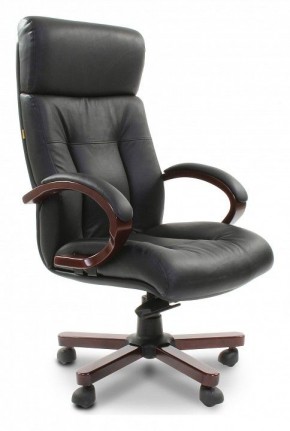 Кресло для руководителя Chairman 421 черный/орех темный, черный в Заречном - zarechnyy.ok-mebel.com | фото