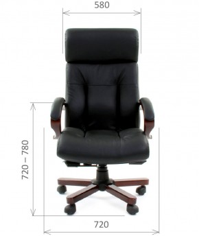Кресло для руководителя CHAIRMAN  421 (Натуральная кожа) Черное в Заречном - zarechnyy.ok-mebel.com | фото 4