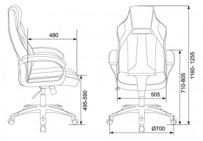 Кресло игровое Бюрократ VIKING 2 AERO BLUE черный/синий в Заречном - zarechnyy.ok-mebel.com | фото 4