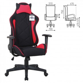 Кресло компьютерное BRABIX GT Racer GM-101 + подушка (ткань) черное/красное (531820) в Заречном - zarechnyy.ok-mebel.com | фото 2