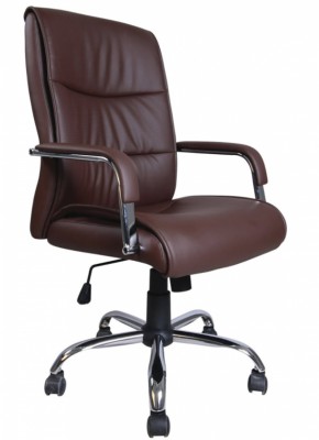 Кресло офисное BRABIX "Space EX-508" (экокожа, хром, коричневое) 531164 в Заречном - zarechnyy.ok-mebel.com | фото