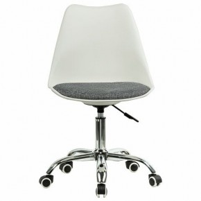 Кресло стул BRABIX "Eames MG-310 CH", хром, пластик белый, ткань серая, 532924 в Заречном - zarechnyy.ok-mebel.com | фото