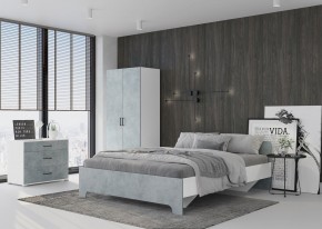 Кровать 1,6 VICTOR + основание (Белый-Бетон) в Заречном - zarechnyy.ok-mebel.com | фото 4