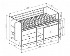 Кровать-чердак "Дюймовочка-6" Белый в Заречном - zarechnyy.ok-mebel.com | фото 2