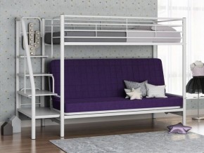 Кровать двухъярусная с диваном "Мадлен-3" (Белый/Фиолетовы) в Заречном - zarechnyy.ok-mebel.com | фото 1