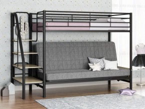 Кровать двухъярусная с диваном "Мадлен-3" (Черный/Серый) в Заречном - zarechnyy.ok-mebel.com | фото 1