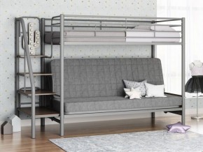 Кровать двухъярусная с диваном "Мадлен-3" (Серый/Серый) в Заречном - zarechnyy.ok-mebel.com | фото