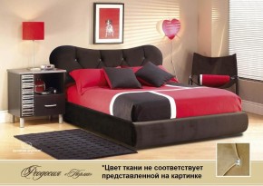 Кровать Феодосия 1400 со стразами в ткани "Конфетти латте" (бежевый) серия Норма +основание +ПМ в Заречном - zarechnyy.ok-mebel.com | фото