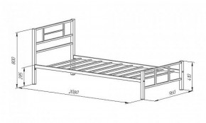 Кровать металлическая "Кадис 900х1900" Черный в Заречном - zarechnyy.ok-mebel.com | фото 2