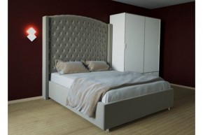 Кровать Версаль ЛЮКС с ПМ 1200 (велюр серый) в Заречном - zarechnyy.ok-mebel.com | фото