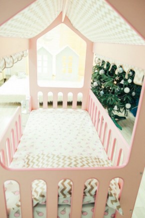Кровать-домик без ящика 800*1600 (Розовый) в Заречном - zarechnyy.ok-mebel.com | фото 3