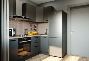 Кухня угловая Антрацит 2200х1000 (Стол. 38мм) в Заречном - zarechnyy.ok-mebel.com | фото