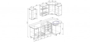Кухня угловая Антрацит 2200х1000 (Стол. 38мм) в Заречном - zarechnyy.ok-mebel.com | фото 2