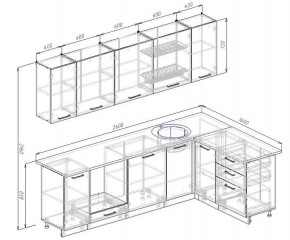 Кухня угловая Антрацит 2600х1600 (Стол. 38мм) в Заречном - zarechnyy.ok-mebel.com | фото 2
