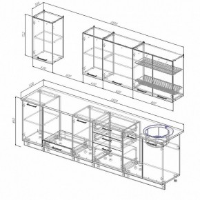 Кухонный гарнитур Антрацит 2800 (Стол. 26мм) в Заречном - zarechnyy.ok-mebel.com | фото 2