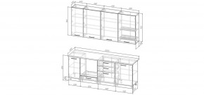 Кухонный гарнитур Санторини 2200 h 950 (Стол. 38мм) в Заречном - zarechnyy.ok-mebel.com | фото 2