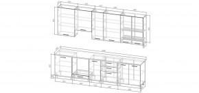 Кухонный гарнитур Санторини 3000 h950 (Стол. 38мм) в Заречном - zarechnyy.ok-mebel.com | фото 2