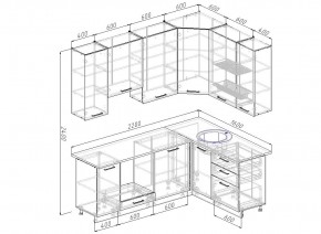 Кухонный гарнитур угловой Демо 2200х1600 (Стол. 38мм) в Заречном - zarechnyy.ok-mebel.com | фото 2