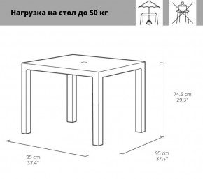 Квадратный стол Мелоди Квартет (Melody quartet) графит в Заречном - zarechnyy.ok-mebel.com | фото 2