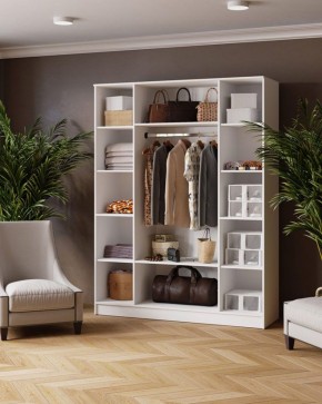 ЛАРС Шкаф комбинированный 1,6 с зеркалом Белый в Заречном - zarechnyy.ok-mebel.com | фото 2