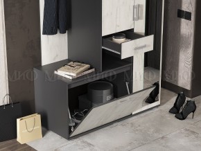 ЛИРА Прихожая ЛДСП (графит/дуб крафт белый) в Заречном - zarechnyy.ok-mebel.com | фото 4