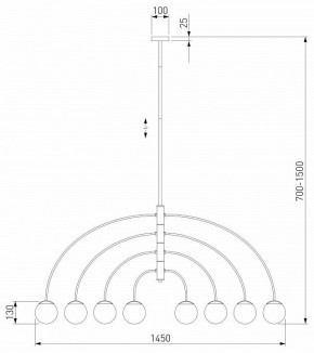 Люстра на штанге Eurosvet Cenacolo 30179/8 черный в Заречном - zarechnyy.ok-mebel.com | фото 2