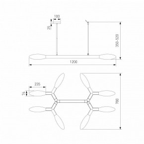 Люстра на штанге Eurosvet Covalent 30180 черный в Заречном - zarechnyy.ok-mebel.com | фото 3