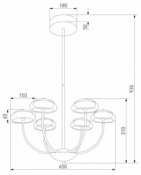 Люстра на штанге Eurosvet Fungo 50388 LED черный в Заречном - zarechnyy.ok-mebel.com | фото 4