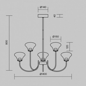 Люстра на штанге Maytoni Dynasty MOD402PL-L30BS3K в Заречном - zarechnyy.ok-mebel.com | фото 4