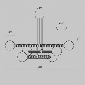 Люстра на штанге Maytoni Teatro MOD287PL-06BS в Заречном - zarechnyy.ok-mebel.com | фото 3