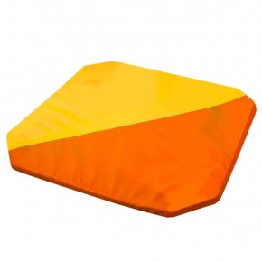 Мат гимнастический 1,3x1,3x0,05м складной скошенные углы цв.оранжевый-желтый в Заречном - zarechnyy.ok-mebel.com | фото