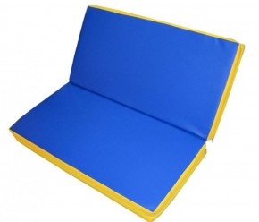 Мат гимнастический 1х1х0,08м складной цв. синий-желтый в Заречном - zarechnyy.ok-mebel.com | фото
