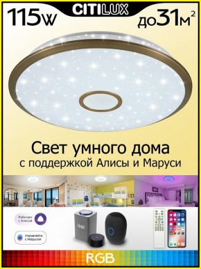 Накладной светильник Citilux Старлайт Смарт CL703A103G в Заречном - zarechnyy.ok-mebel.com | фото 2