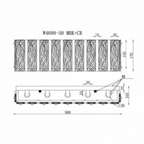 Накладной светильник iLamp Panorama W4688-58 MBK+CR в Заречном - zarechnyy.ok-mebel.com | фото 2