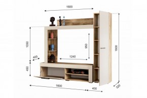 НИКОЛЬ Гостиная (Дуб крафт серый/софт айвори) в Заречном - zarechnyy.ok-mebel.com | фото 2